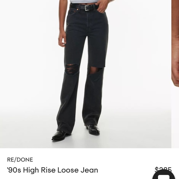 Re/done 90’s High Rise Loose In Black - Picture 1 of 11